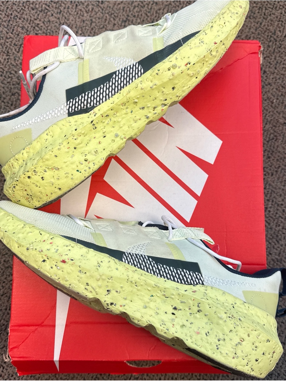 Nike Crater Impact Running Sneakers in Pale Yellow with Black Accents